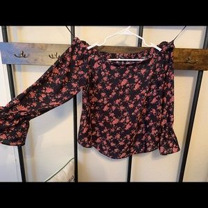 Off the Shoulder Floral Shirt